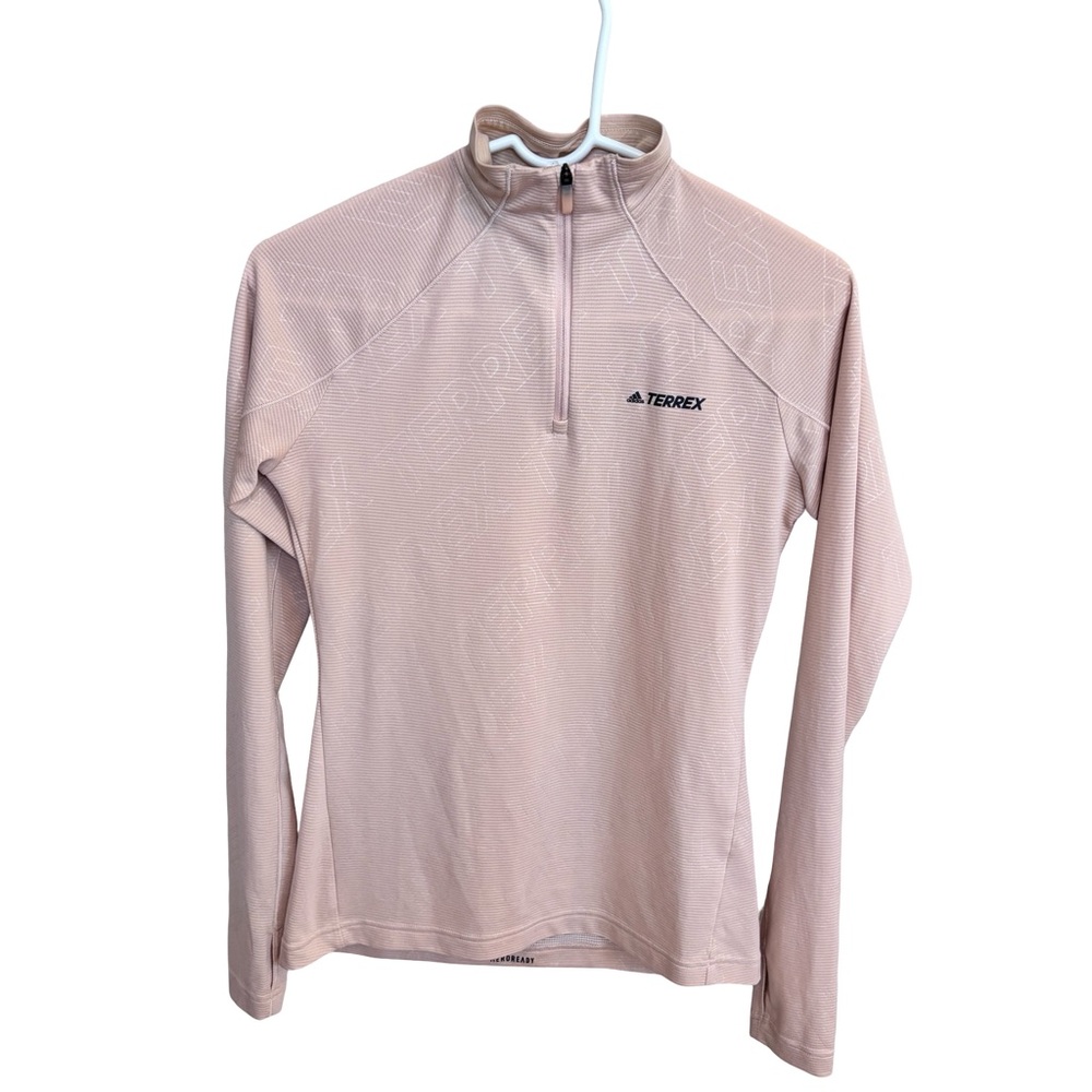 Adidas TERREX TRACEROCKER AREOKNIT BLUSH 1/2 ZIP LONG SLEEVE TEE Sz XS